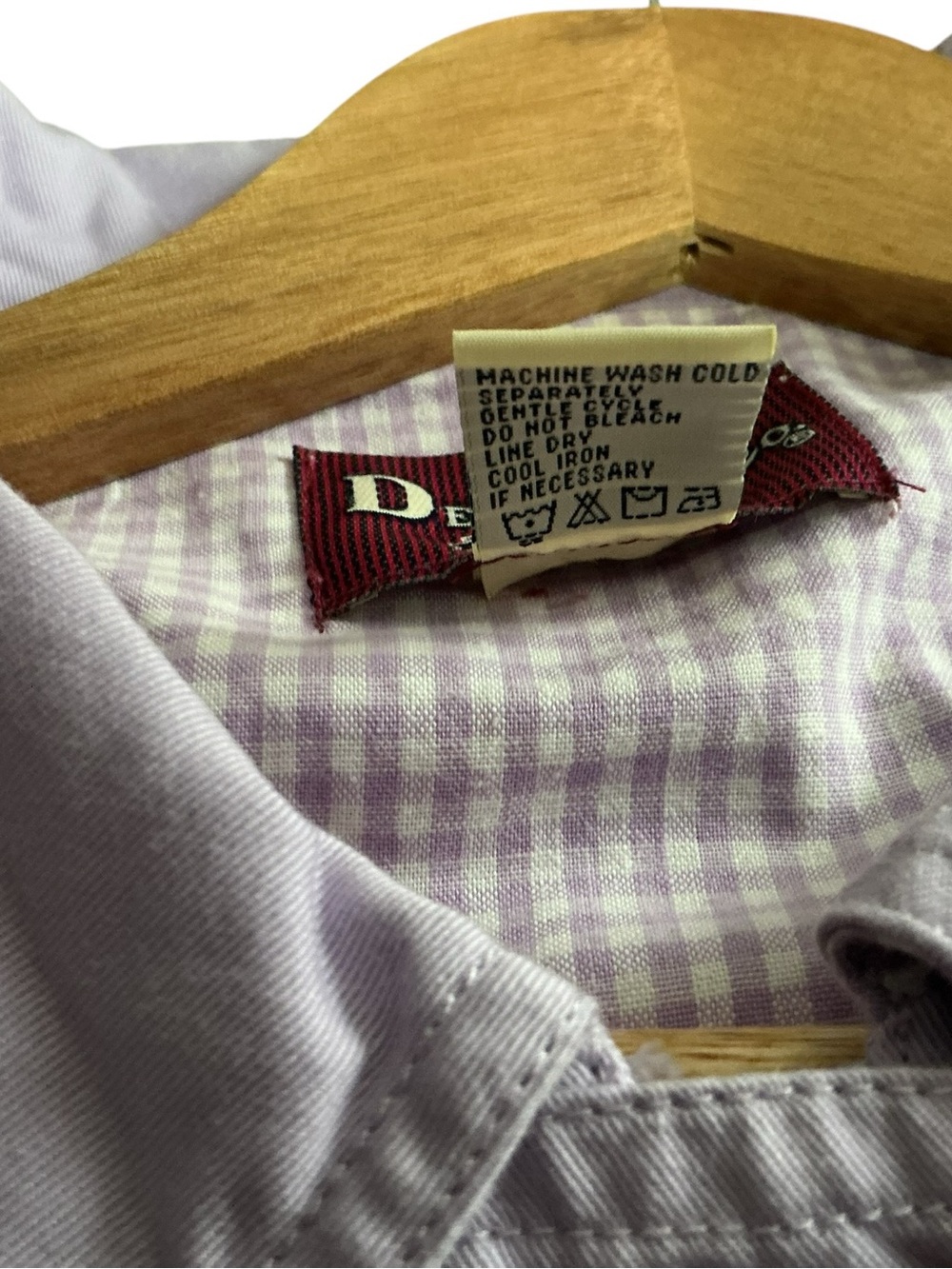 Denim & Co Barn Jacket Womens Large Lavender Purple Gingham Chore Coat NWOT - Picture 6 of 14